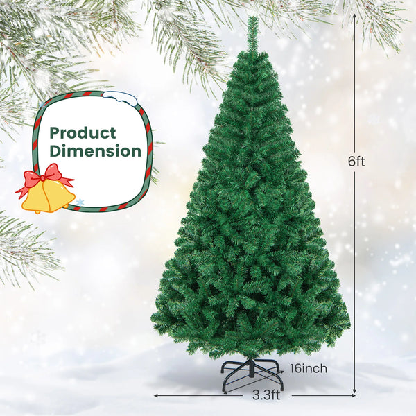 6Ft Artificial PVC Christmas Tree W/Stand Holiday Season Outdoor Green
