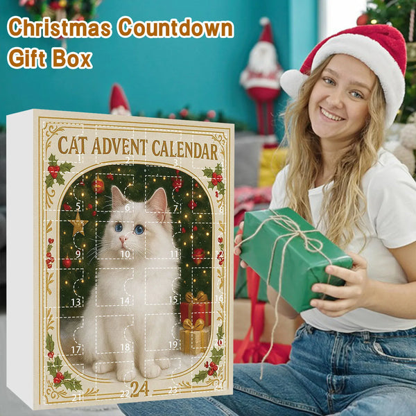 2025 Cat Christmas Countdown Calendar with 24 Pendant 24 Days Christmas Countdown Calendar for Kids Boys Girls Adult Gifts